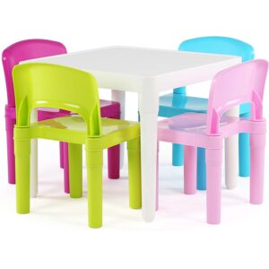 La mejor opción de mesas para niños: Humble Crew White Table_Pastel Sillas Plastic 4 Set