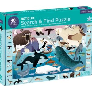 La mejor opción de rompecabezas: Mudpuppy Arctic Life Search & Find Puzzle, 64 piezas