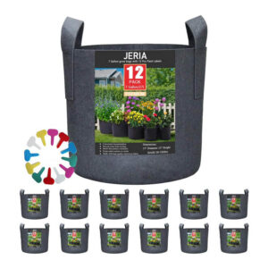 La mejor opción de bolsa de cultivo: Paquete de 12 bolsas de plantas de flores vegetales JERIA de 7 galones