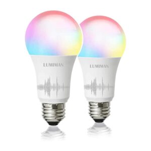 La mejor opción de bombilla inteligente: bombilla de luz WiFi inteligente LUMIMAN, cambio de color LED RGB