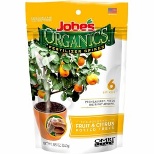 Las mejores opciones de fertilizantes cítricos: Jobe's Organics Fruit & Citrus Fertilizer, 6 spikes