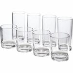 La mejor opción de vasos para beber: Vasos clásicos de acrílico de 8 piezas de calidad premium de EE. UU.