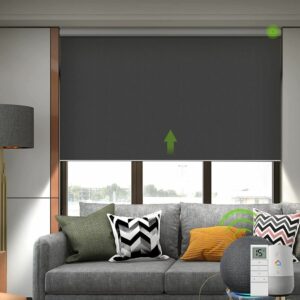 La mejor opción de cortinas enrollables: Persiana inteligente motorizada Yoolax para ventana con control remoto