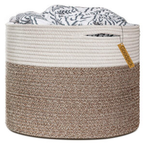Las mejores opciones de canastas de lavandería: Goodpick Large Cotton Rope Basket