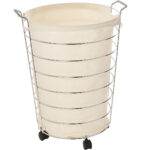 Las mejores opciones de cestas de lavandería: Honey-Can-Do HMP-02108 Cesta de lavandería con ruedas de lona de acero
