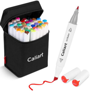 Las mejores opciones de marcadores permanentes: Caliart 40 Colors Dual Tip Art Markers
