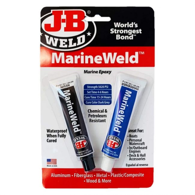 La mejor opción de pegamento para plástico: JB Weld 8272 MarineWeld Marine Epoxy