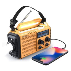 Las mejores opciones de radio con manivela: manivela solar Raynic Weather Radio 5000mAh