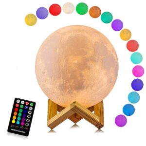 Las mejores opciones de lámpara de luna: lámpara de luna, LOGROTATE 16 colores LED 3D Print