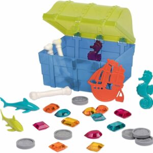 La mejor opción de juguetes para la piscina: juego de buceo pirata Battat en una caja del tesoro 28 piezas