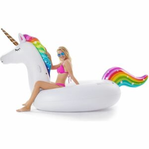 La mejor opción de juguetes para la piscina: flotador inflable gigante de unicornio para piscina Jasonwell