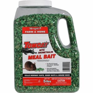 La mejor opción de veneno para ratas: Motomco Tomcat con cebo de harina de brometalina, 5 lb