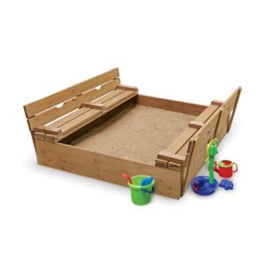 La mejor opción de caja de arena: caja de arena de cedro convertible cubierta con canasta de tejón