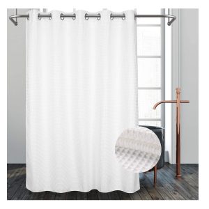 Las mejores opciones de revestimientos para cortinas de ducha: River Dream Hotel Grade No se necesitan ganchos Cortina de ducha con revestimiento a presión