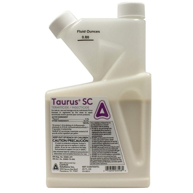 La mejor opción de tratamiento de termitas: botella Taurus SC de 20 oz