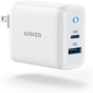 La mejor opción de cargador de pared USB: cargador de iPhone 12, cargador rápido de 2 puertos Anker de 30 W