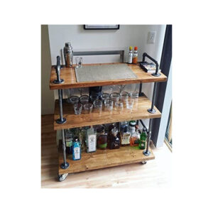 La mejor opción de carritos de bar: diseño WGX para usted Estante de vino de madera y metal