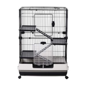 La mejor opción de jaula para ratas: Jaula para animales pequeños de interior de 4 niveles y 32 "PawHut