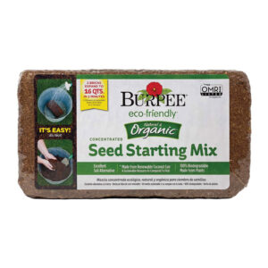 La mejor opción de mezcla inicial de semillas: Mezcla inicial de semillas de coco orgánico de coco Burpee, 16 cuartos de galón.