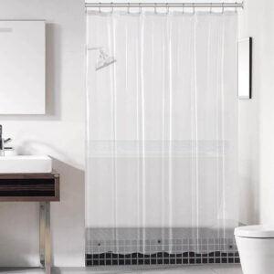 La mejor opción de revestimiento para cortina de ducha: revestimiento transparente para cortina de ducha Downluxe