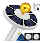 La mejor opción de luz de mástil de bandera solar: Luz de mástil de bandera solar MOICO, LED grande superbrillante de 42