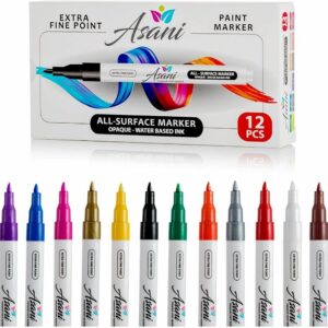 Las mejores opciones de marcadores de colores: rotuladores de pintura, juego de marcadores acrílicos a base de agua (12 colores)