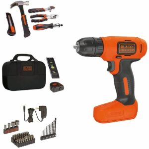 La mejor opción de kit de herramientas para el hogar: Black + Decker 8V Drill & Home Tool Kit, 57 piezas