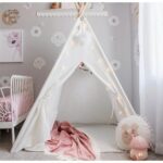 La mejor opción de carpas para niños: carpa tipi para niños Tiny Land con tapete y cuerda ligera