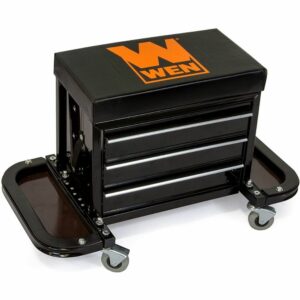 La mejor opción de cofres de herramientas: WEN 73015 Asiento de cofre para herramientas rodantes con deslizador de garaje