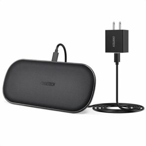 La mejor opción de cargadores inalámbricos: Cargador inalámbrico dual CHOETECH de 5 bobinas con certificación Qi