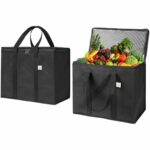 La mejor opción de bolsa de comestibles aislada: VENO BAG Paquete de 2 bolsas de supermercado reutilizables y aisladas