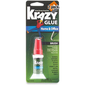 La mejor opción de pegamento para cerámica: Krazy Glue Home_Office Super Glue_Brush Applicator