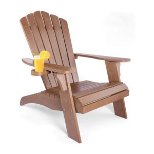 Las mejores sillas de patio: silla extragrande de madera de poliuretano Adirondack de OT QOMOTOP