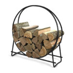 Las mejores opciones de rejillas para leña: aro para troncos de leña Goplus, rejilla para madera de acero tubular