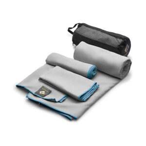 La mejor opción de toalla de viaje: Juego de toallas de microfibra de 3 tamaños OlimpiaFit
