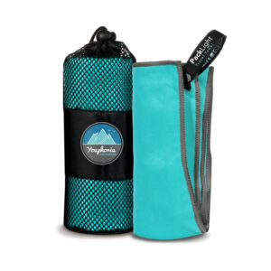 La mejor opción de toalla de viaje: Toalla de microfibra para acampar Youphoria Outdoors