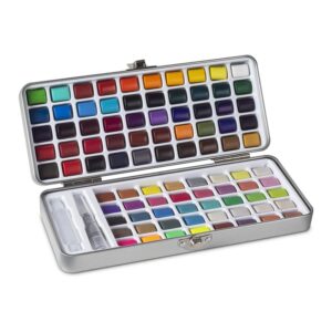 La mejor opción de pinturas de acuarela: juego de acuarela de accesorios de unión, 90 colores vivos