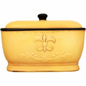 La mejor opción de caja de pan: ACK Trading Co. Tuscany Fleur De Lis Bread Box