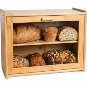 La mejor opción de caja de pan: caja de pan de doble capa de cocina verde de Laura
