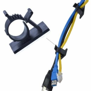 La mejor opción de gestión de cables: Clips de cable ajustables con respaldo adhesivo Viaky de 30 piezas