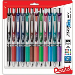 Los mejores bolígrafos de gel para opciones de coloración: bolígrafo de gel líquido retráctil Pentel EnerGel RTX