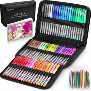 Los mejores bolígrafos de gel para opciones de coloración: bolígrafos de gel Soucolor para libros de colorear para adultos, paquete de 122