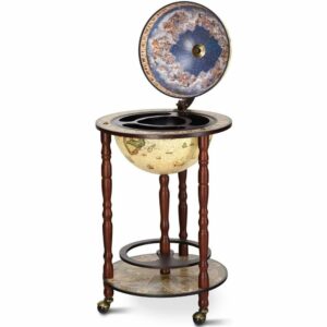 La mejor opción de botellero: soporte para bar de vinos Goplus Wood Globe de 17 "