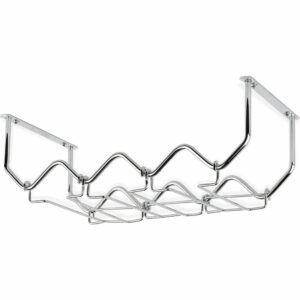 La mejor opción de botellero: Wallniture Piccola debajo del gabinete Soporte para vino y copas