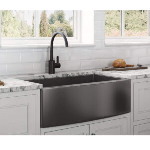 Las mejores opciones de fregadero de granja: Ruvati Gunmetal Black Matte Stainless Steel