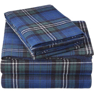 Las mejores opciones de sábanas de franela: juego de sábanas de franela a cuadros Pinzon