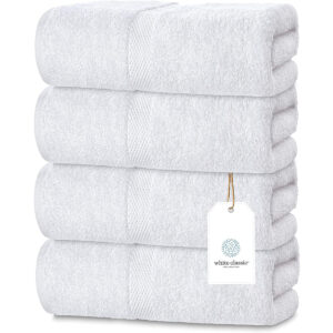 Las mejores toallas en las opciones de Amazon: toallas de baño blancas de lujo grandes