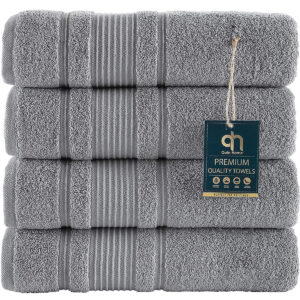 Las mejores toallas en las opciones de Amazon: Juego de toallas de baño de 4 piezas Qute Home