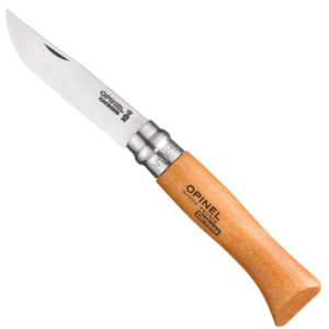 Las mejores opciones de cuchillos para cortar: cuchillo de bolsillo plegable de acero al carbono Opinel con mango de madera de haya